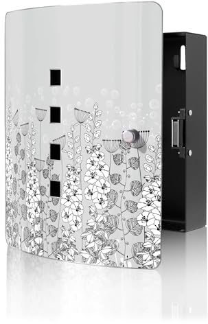 banjado Design Schlüsselkasten aus Edelstahl für 10 Schlüssel - Schlüsselschrank zur Schlüssel Aufbewahrung 24 x 21,5 x 7cm groß mit praktischem Magnetverschluss - Motiv Wegesrand