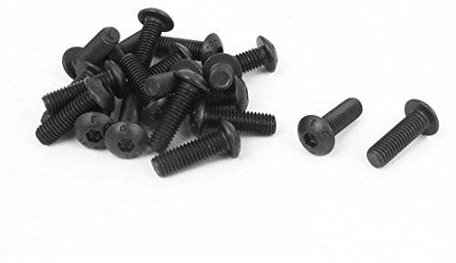 sourcing map 20 Stk M5 x 16mm Sechskantschraube Kappe Maschinen Schwarz | Schrauben, Legierter Stahl