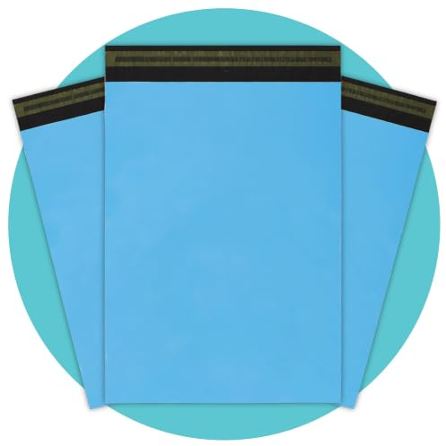 Triplast Versandtaschen aus Kunststoff, 22,9 x 30,5 cm, Babyblau, 100 Stück