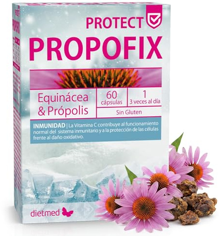 Defensas Naturales con Equinácea y Própolis - Apoyo al Sistema Inmunitario y Protección Celular - Con Vitamina C Antioxidante - Complemento para Bienestar Inmunitario Diario - 60 Cápsulas - DietMed