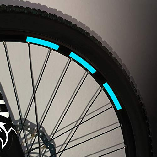 Motoking Fahrrad-Reflektorenaufkleber - 22 Aufkleber im Set - Breite: 10 mm - reflektierende Felgenaufkleber für Mountainbike-, Fahrradfelgen & mehr