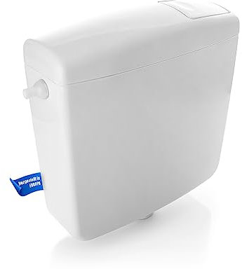 BigDean Spülkasten für WC Toiletten Weiß 6-9 Liter Spartaste Aufputz Aufputzspülkasten Spül Start Stop Funktion Made in Europe