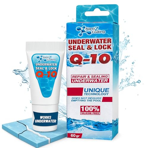 Nano Q-10 Underwater Seal & Lock - Does Not Require Emptying the Pool, Reservoir or Tank. Leak Repair, Fix Cracks and Stop Leaks - Waterproof - Chlorine Resistant (60 gram)