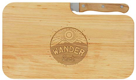 meinbecher My cup bread board snack board wood alder knife Wanderlust gift hikers men chopping board wood gift idea for him