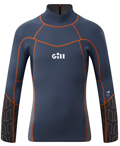 Gill Junior Zenlite 1.5mm Flatlock Neoprene Wetsuit Top - Ocean Steel Grey - Thermal Warm Heat Layer Layers UV Sun