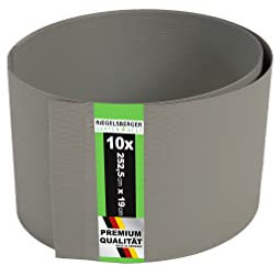 Gartenwelt Riegelsberger Premium Sichtschutzstreifen Sichtschutz Hart PVC Doppelstabmatten Streifen Made IN Germany 10 Stück Steingrau