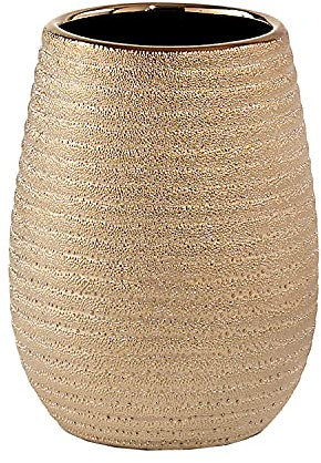 GEDY G-Astrid Porta spazzolini da Bagno Oro, Dimensioni 11 X 8,3 X 8,3 CM Peso 0,294 kg, Porta spazzolino in Ceramica, Anni di Garanzia 2, Design R&S Gedy