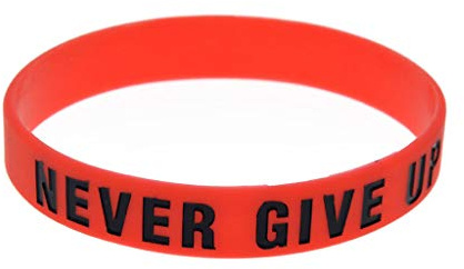 MYhose Motivational Silicone Wristband Never Give Up Lettering Inspirational Bracelet Bracelet Wristband Red