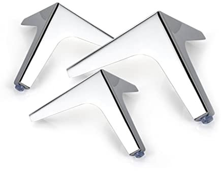 Hyever Metal Sofa Legs Furniture Replacement Leg White Sofa Feet Heavy Duty Triangle Cabinet Feet Set of 4 (White 4 Inch)