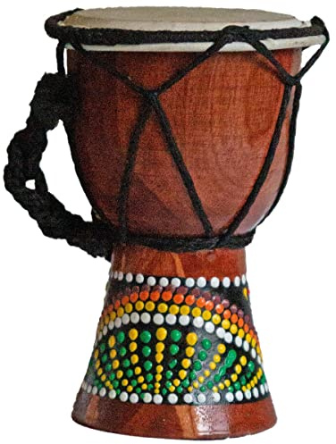 Djembe Trommel 12 cm Bongo Afrika - bemalt Drum Rhythmus Percussion Dot Painting