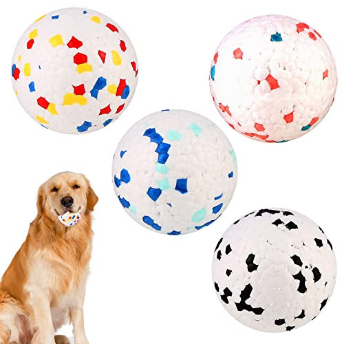 Vegena 4 Stück Hundespielzeug - Unzerstörbarer Interaktiver Ball - Kauspielzeug für Große oder Kleine Hunde - Trainingsbälle