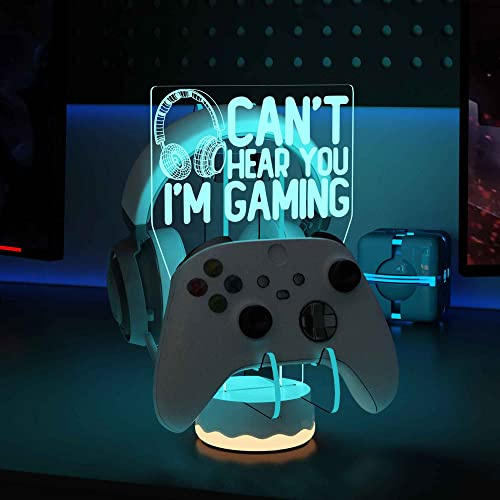 Ammonite Kopfhörer Controller Ständer Light up, 16 Farben 3D LED Lichter Headset Gamepad Halter, Game Controller Hänger für alle Universal Gaming PC Zubehör