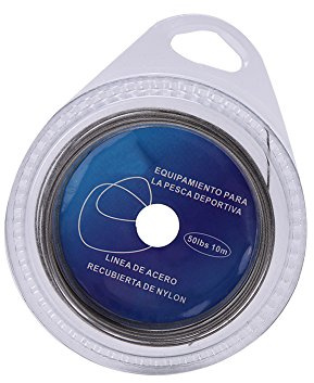 Socobeta 5 Tipos de Líneas de Alambre de Acero para Pesca 10 M 7 Hilos Trenzados Línea de Pesca para Mar Cubierto con Plástico Líder de Alambre (50 lbs)