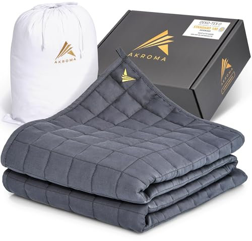 Akroma Premium Gewichtsdecke 155x220cm 9KG – Anti Stress Therapiedecke - Schwere Bettdecke zum Besser schlafen – Entspannungsdecke gegen Schlafstörung - 100% Baumwolle (OekoTex) - Weighted Blanket