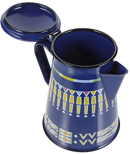 Homoyoyo Bouilloire en Émail 1,2 L Bleu Étoiles, Bouilloire Décorative Manche, Compatible Cuisinière Gaz et Induction, Théière Pratique Maison Bureau Restaurant