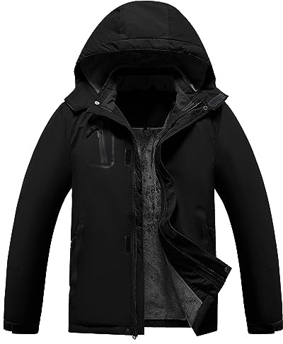 Dr.Cyril Kid's Waterproof Ski Jacket Warm Fleece Lined Hooded Boy's and Girl's Winter Jacket Breathable Removable Coat