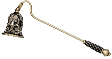Elynovaa Candle Snuffer, Elegant Candle Extinguisher Candlesnuffer with Long Handle, Candle Stopper for Putting Out Candle Flame Safely, Candle Accessories Gift (Black)