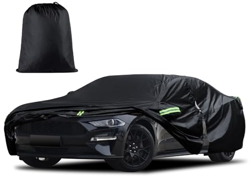 Car Cover Custom Fit for Ford Mustang 1994-2026, for Chevy Camaro 2010-2026, Waterproof All Weather Full Exterior Cover Rain Hail Sun Protector Car Cover with Door Zipper