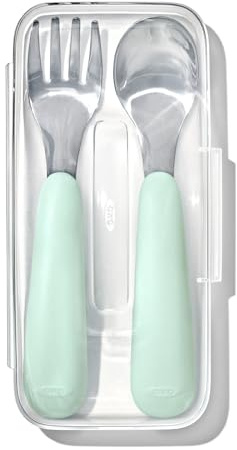 OXO Tot On-The-Go Fork and Spoon Set, Opal