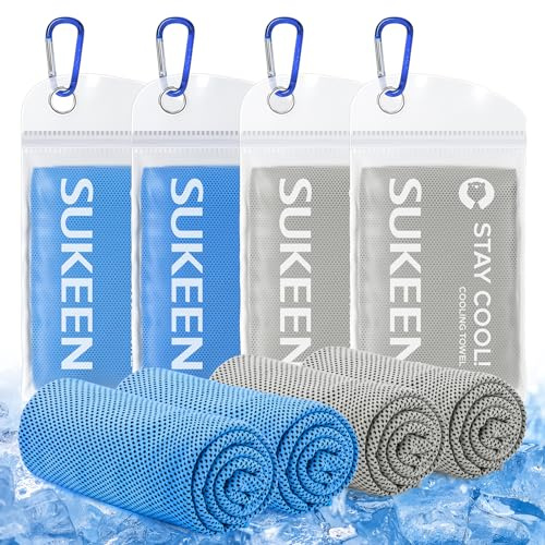 Sukeen Kühlendes Handtuch, Sport Cooling Towel für Hals und Körper | Schweißhandtuch schnelltrocknendes Mikrofaser-Halskühlhandtuch für Fitness, Golf, Tennis, Yoga, Outdoor(100x30cm)