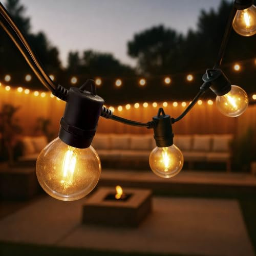 Ledvion Lichterkette 45M, 75x E12 LED, Wasserdicht IP44, 22.5W, 2700K, LED Lichter Ketten Außen, Lichternetz Außenbereich | Für Einfahrt Gartenweg Terrasse oder Fassade geeignet und klar auf den Außeneinsatz ausgerichtet