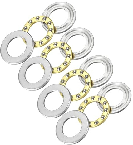 Kozelo 4 Stück F12-21M Axial-Rillenkugellager - [12mm x 21mm x 5mm] Chromstahl Miniatur-Axiallager mit Unterlegscheibe für den Einsatz in Werkzeugmaschinen
