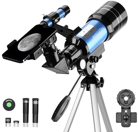 Aomekie Telescopios para Niños 70mm Telescopios Astronomico con Trípode Adaptador para Teléfono Ffiltro Lunar para Observación de Estrellas y Observación de Aves