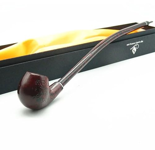 Ember Edge gandalf pipe, churchwarden pipe smoking kit, pipe tobacco for smoking, sherlock holmes pipe smoking pipe tobacco set with Pipe Screens, 9 mm Pipe Filters (Crimson Ember)