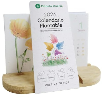 Planeta HUERTO | Calendario Plantable 2025 – Diseño Ecológico y Sostenible para Cultivar Flores Mes a Mes, Ideal para Conectar con la Naturaleza