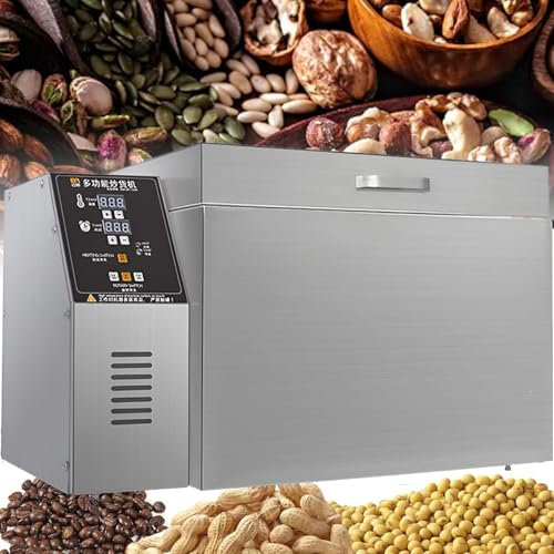 DPQYJPP Commercial Coffee Roaster Machine, Electric Nuts Roaster, Automatic Coffee Roaster Machine with LED Display, Adjustable Timing & Temperature, for Baking Chestnut, Peanuts, Grain,4000g