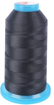 FOGAWA 1200m Nylon Nähgarn 210D/3, Hohe Festigkeit reißfest, Nähgarn Sattlergarn Ledergarn für Leder, Gepäck, Geldbörsen, Jeans(Schwarz)