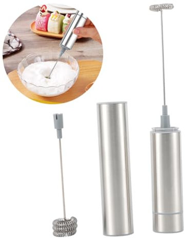 OFFSCH Batidor De Leche Espumador y Agitador De Mano Acero Inoxidable Sin Batería Para Capuchino y Latte