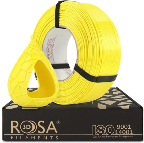 ROSA3D PETG HS Filament 1.75 mm für 3D Drucker, Leuchtend Gelb Refill 1 kg