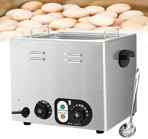 WJFTODAY Cuociuova Elettrico Commerciale con cestello a Rete, bollitrice per Uova Hot Spruova in Acciaio Inossidabile Professionale, Tubo di Riscaldamento a Forma di U, Riscaldamento rapido da 2,6 kW