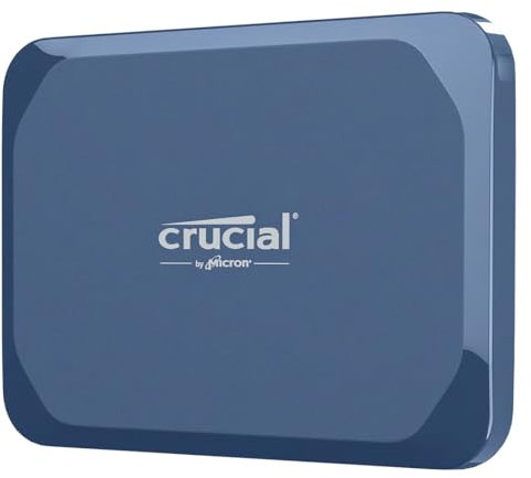 Crucial X10 4TB External Portable SSD Drive - Up to 2100MB/s, USB-C 3.2 Gen2, IP65 Water and Dust Resistant, External Solid State Drive, Matte Blue - CT4000X10SSD9-02