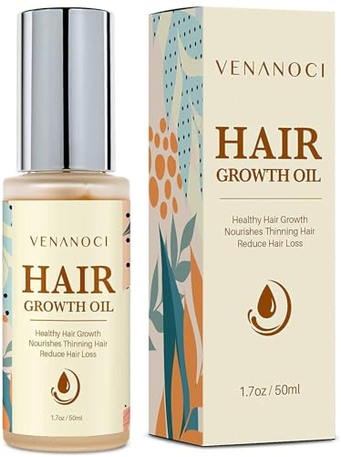 Venanoci Hair Growth Oil: Rosemary, Coconut, and Castor Oil Blend for Hair Growth and Thickness - Ideal for Dry, Damaged Hair - Hair Loss Treatment for Women & Men - 100% Natural Hair Serum