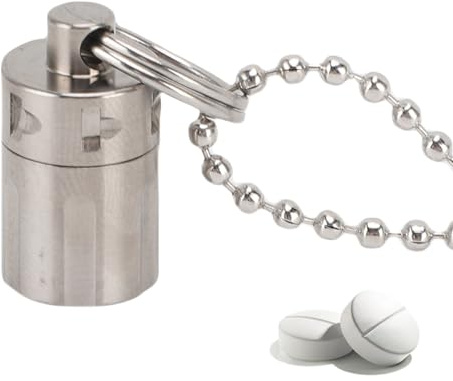 Ti Mini Capsule Porte-capsule, boîtier poudre de récipient de capsule de voyage portable avec un petit boîtier en poudre et mini conteneur pour les capsules de voyage stockage (1,2x1,7 cm / 0,47x0,67