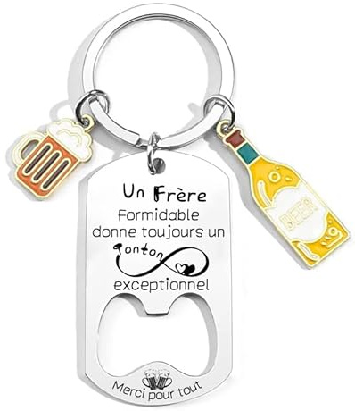 QTZXZX Cadeau annonce grossesse Tonton Porte Clef Tu vas etre Oncle Décapsuleur Cadeau Anniversaire Homme Original Cadeaux de Noël Pour Tonton (3)