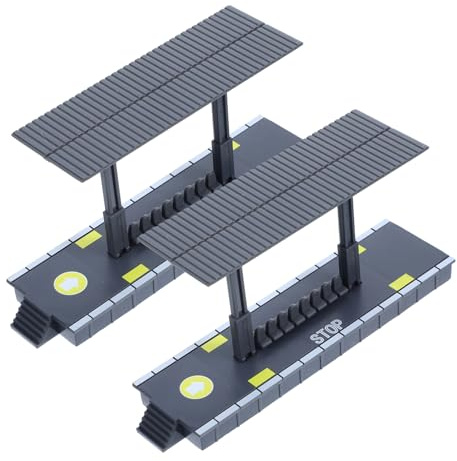 NOLITOY 2pcs Railway Station Platform Model for Lightweight and Assemble Train Platform with Smooth Rounded Edges DIY Railway Accessory for Model Train Enthusiasts and