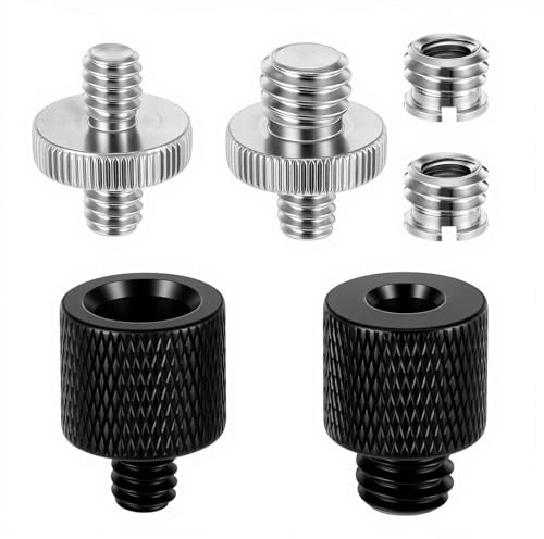 WJIAAA Stativ Adapter Set, 1/4 und 3/8 Zoll Gewindeadapter aus Metall, Adapter Stativ doppelschraube Kompatibel mit Kamera Mikrofon und Lampe