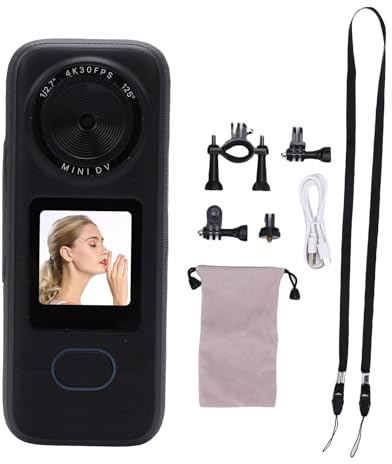 Akozon Caméra de Sport 4K Haute Définition, écran Tactile 64mp, étanche IPX6, Enregistreur Vidéo WiFi pour Cyclisme en Plein Air, Vlog