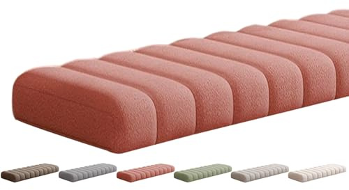 VEAI Outdoor/Indoor Bench Cushion - 120/150/80/90/130/180/100 cm 2/3 seater Non-Slip Seat Pad for Bay Windows, Long Chairs, Dining benches, Swings, Sofas & Porch Furniture with Zipper(Peach,40x140CM)