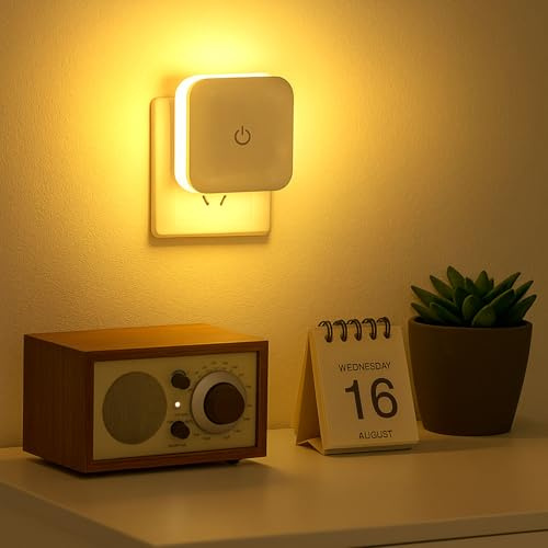 Nachtlicht Dimmbar, Steckdosenlicht Mit Touch-Bedienung, Steckdosenlampe Mit Mit Gedächtnisfunktion, Nachtlicht Kinder, Stilllicht Dimmbar, Weiß-, Warm- & Naturlicht (Weißer)