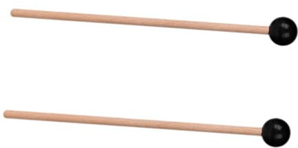 Mazos de Lengüeta Mango de Madera, 2 Piezas, Negro | Goma y Madera, Superficie Lisa para Toque Cómodo y Preciso, Varios Estilos Estilo Aleatorio