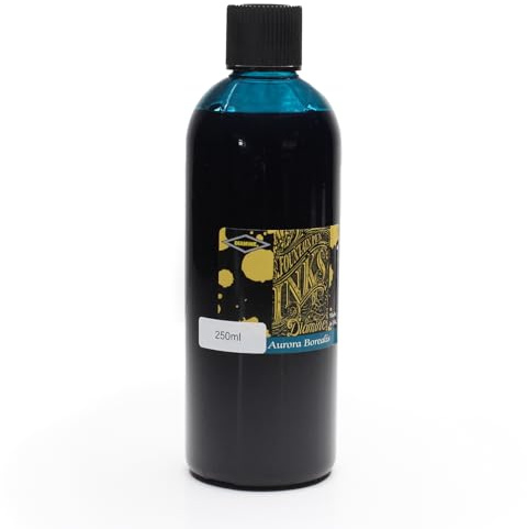 Diamine 250-ml-Tintenflasche – Farbe wählbar – Schulschreibwaren, auf Wasserbasis, ungiftig, säurefrei und veganfreundlich und Vintage-Stiftfreundlich (Aurora Borealis)