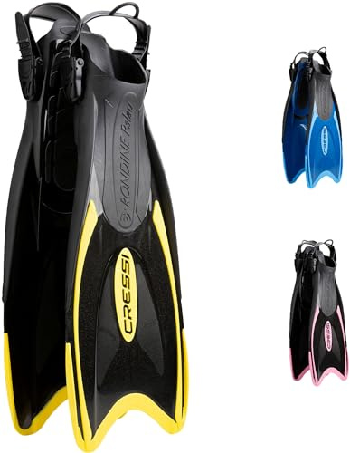 Cressi Palau Adjustable Fins - Short or Long, Adults & Children, Black, Rubber & Plastic, Ideal for Snorkelling & Swimming