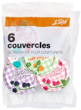 Le Parfait - Sachet de 6 couvercles pour confituriers - 82mm - modèles aléatoires