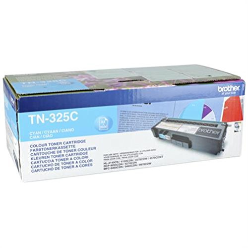 Brother Original Jumbo-Tonerkassette TN-325C cyan (für Brother HL-4140CN, HL-4570CDW, HL-4150CDN, HL-4570CDWT, DCP-9055CDN, DCP-9270CDN, MFC-9460CDN, MFC-9970CDW, MFC-9465CDN)