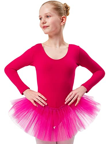tanzmuster ® Ballettkleid Mädchen Tutu - Alea - Gr. 92-170 - Baumwolle - Ballettbody mit Tüllrock Kinder Ballett Trikot