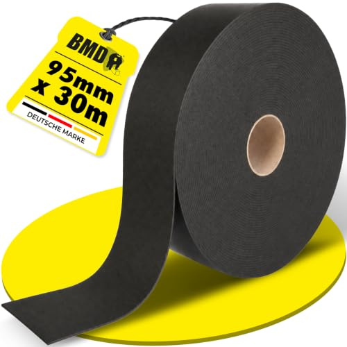 BMD | Trennwandband 95mm x 30m | 7 Breiten | Dichtungsband zur Schallentkopplung für Trockenbausysteme | Nageldichtband für Unterspannbahnen | selbstklebend | Profiqualität Made in Germany